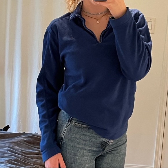 Vintage American Eagle Blue Fleece Quarter Zip - Picture 3 of 4